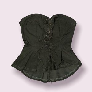 IRIS | Army Green Strapless Top | Size: S